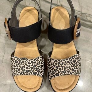 Rieker Black and Brown Sandals with Comfortable Design